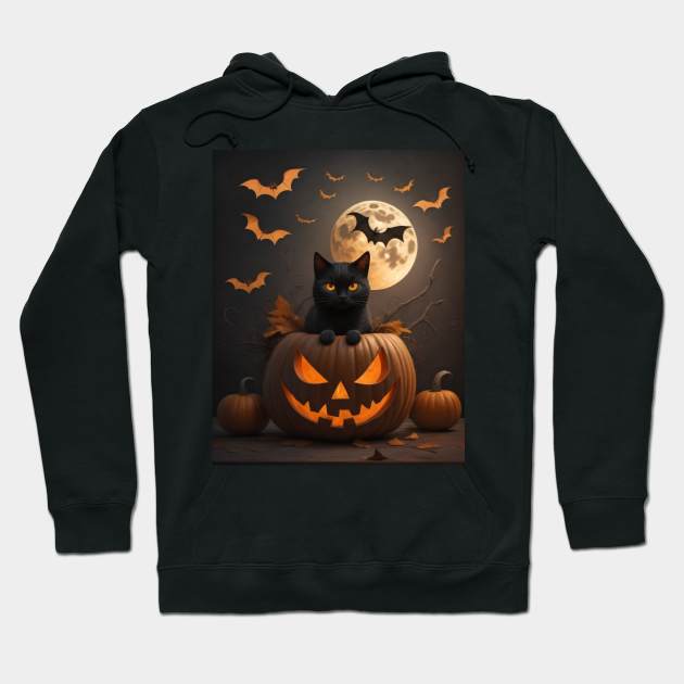 Halloween Pumpkin Cat 6 Hoodie by SolidClouds